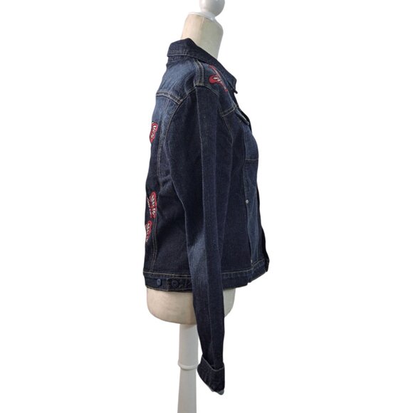 7 For All Mankind Women's Butterfly Embroidered Boho Classic Denim Jacket XL - Picture 5 of 9